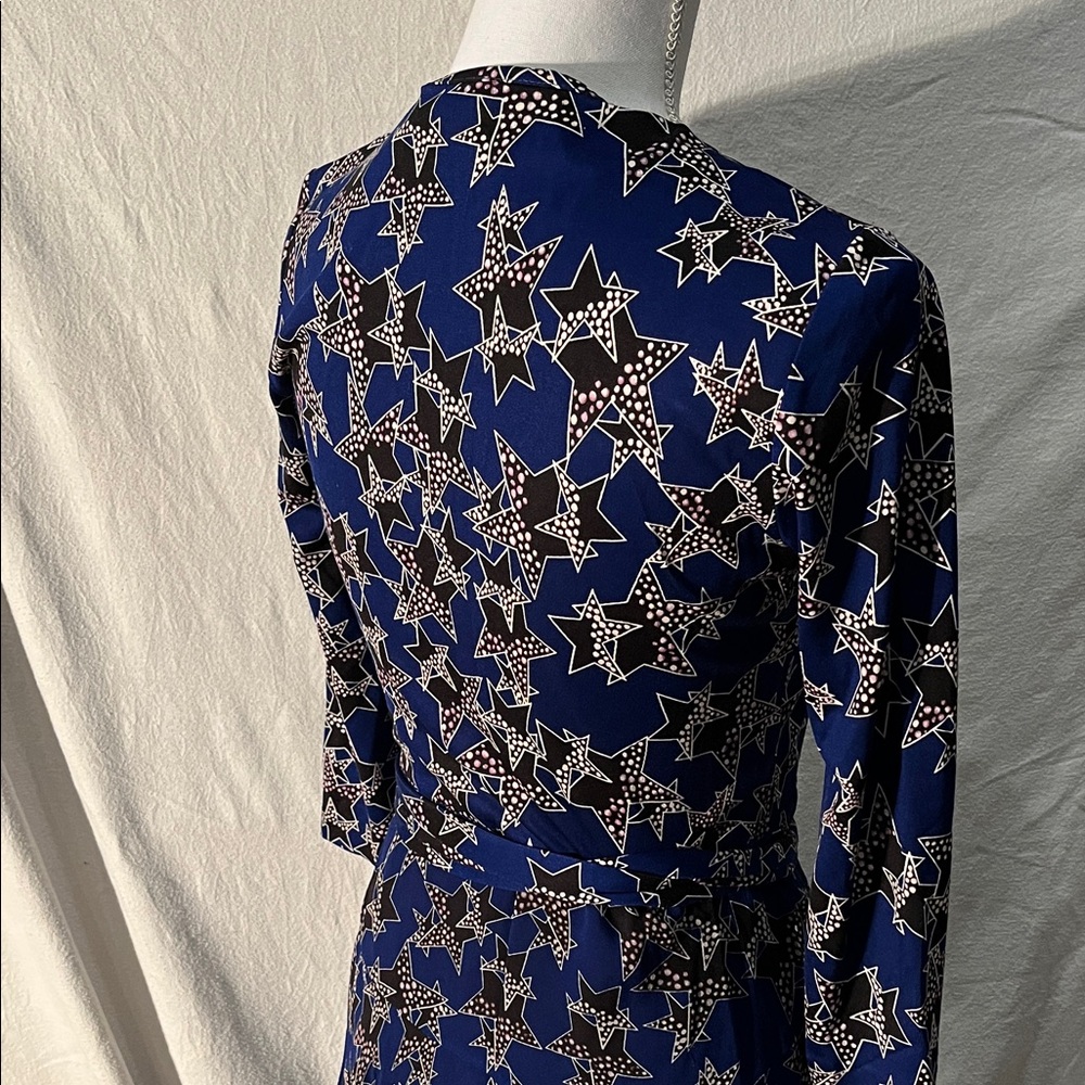Diane Von Furstenberg Blue Star Wrap Dress - image 4